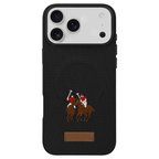 Santa Barbara Polo Racquet Club iPhone 17 Pro Max için Kılıf Yolanda Manyetik Şarja Uyumlu İşlemeli Dokuma Görünümlü Kapak  