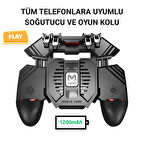 Coofbe 1200Mah Bataryalı 6 Parmak Telefon Soğutucu Nişan Tetik Tuşu Profesyonel Mobil Oyun Konsolu