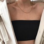 Yeni Kısa Snake Modern Tasarım Yeni Üretim Kolye Çelik Üzeri Altın Kaplama 2 Yıl Garantili