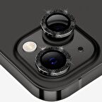 Polham Diamond Taş İşlemeli iPhone 14-14 Plus Kamera Koruyucu Lens, 0.2MM 5 Katmanlı Kırılmaz