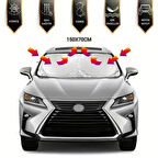 Polham 150x70 CM Universal Araç İçi Ön Cam Güneş Koruyucu Branda, Sedan, Suv ve Hatchback Uyumlu, UV Engelleyici