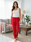 KADIN KIRMIZI POLAR PİJAMA ALTI