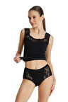 Kadın Slip Külot Dantelli Private 1316 - Siyah
