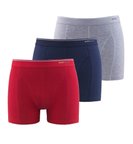 Erkek Boxer 3'lü Paket Tender Cotton 9673 - Gri Lacivert Kırmızı