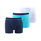 Erkek Çocuk Boxer 3'lü Paket 9395 - Lacivert Aqua Beyaz