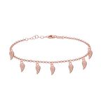 Taşsız Rose Altın Kaplama Sallantılı Kanat Desenli Gümüş Halhal