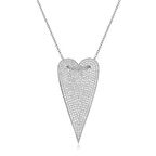 Zirkon Taşlı Pırlanta Montür Gümüş Rengi Kapalam Büyül Kalp Gümüş Kolye