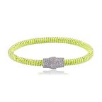 Zirkon Taşlı Pırlanta Montür Gümüş Rengi Altın Kaplama İpli Toplu Zincir Dolamalı Bileklik