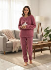 KADIN PEMBE POLAR PİJAMA TAKIMI
