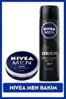 Nivea MEN Erkek Sprey Deodorant Deep Dimension 150ml, 72 Saat Koruma ve Erkek Bakım Kremi 75ml