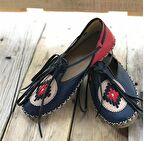 Ön Lacivert Arka Kırmızı Kadın Sandalet