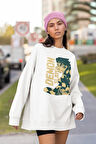 Anime Karakter Baskılı Unisex Oversize Demon Slayer Sweatshirt