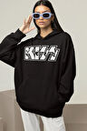 Kiss Yazılı Unisex Oversize Müzik Grubu Hoodie