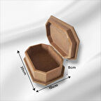 Ham Ahşap Boyanabilir Takı-Makyaj-Aksesuar-Dekoratif Çok Amaçlı Sekizgen Kutu