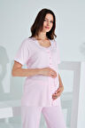 Bambu Dantel Detaylı Hamile Lohusa Pijama Takım 30256-30260