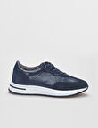 Hakiki Deri Lacivert Bağcıklı Süet Erkek Spor Ayakkabı