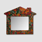 Uretti - Gülin 6449 - El Yapımı Ev Şeklinde Ebrulu Ayna