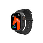 Winex T800 Ultra Android İos Uyumlu Akıllı Saat Gümüş Kasa Siyah Kordon