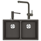 Franke Maris Mrg 120-35-35 SLATE GREY Granit Eviye + Active Plus Doccia 2.0 Armatür + Comfort Sıvı Sabunluk Üçlü Set 