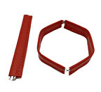 Çanta Aksesuar Kırmızı Renk Derili Metal Çanta Ağzı 24 Cm