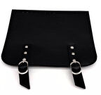 Nusrat Bilişim Çanta Aksesuar 24x19 cm Çift Mıknatıslı  Suni Deri Kapak Siyah  Renk Gümüş Metalli