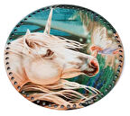 Nusrat Bilişim Çanta Aksesuar 30 Cm Çapında Resimli Ahşap Tepsi Tabanı Yeni Ny18