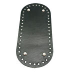 Çanta Aksesuar Gerçek Deri Siyah 25X12 cm Oval Gümüş Metalli Çanta Tabanı