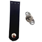 Çanta Aksesuar Tek Kat Suni Deri Lacivert Gümüş Metalli Kapak