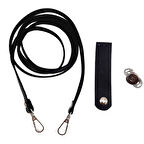 Çanta Aksesuar Suni Deri Siyah Cep Telefonu Seti Gümüş Metalli