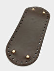Çanta Aksesuar Suni Deri Kahverengi 30X12 cm Oval Çanta Tabanı (Light Gold Aparatlı)