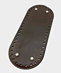 Çanta Aksesuar Suni Deri Kahverengi 30X12 cm Oval Çanta Tabanı (Gümüş Aparatlı)