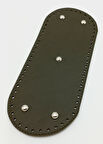 Çanta Aksesuar Suni Deri Haki Renk 30X12 cm Oval Çanta Tabanı (Gümüş Aparatlı)