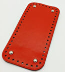 Çanta Aksesuar Suni Deri Kırmızı Renk 25X12 cm Dikdörtgen Çanta Tabanı (Gümüş Aparatlı)