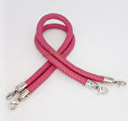 Çanta Aksesuar Fuşya Örme Çanta Sapı Gümüş Metal