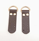 Çanta Aksesuar Kahverengi Tek Kat Suni Deri Sapucu Böce Light Gold Metalli