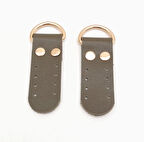 Çanta Aksesuar Haki Tek Kat Suni Deri Sapucu Böce Light Gold Metalli