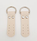 Çanta Aksesuar Krem Tek Kat Suni Deri Sapucu Böce Gümüş Metalli