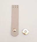 Çanta Aksesuar 11x2.3 cm Bej Gerçek Deri Düz Çanta Kapağı Light Gold Metalli