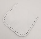 Çanta Aksesuar Beyaz Gerçek Deri 12x12 cm Oval Kenar Cep