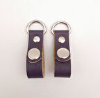 Çanta Aksesuar Mor Gerçek Deri Çıtçıtlı Sapucu Böce Gümüş Metalli