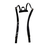 Çanta Aksesuar Rugan Deri Sırt Çantası Sapı Siyah Renk Light Gold Metalli