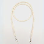 Nusrat Bilişim Çanta Aksesuar 120 cm Ham Doğal Renk 8 mm Ahşap Boncuklu Çanta Sapı Gümüş Metalli