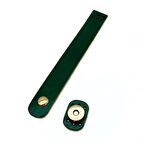 Çanta Aksesuar 18x2,3 cm Yeşil Gerçek Deri Düz Çanta Kapağı Light Gold  Metalli