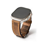  Crayz Kahverengi Gerçek Deri Apple Watch Kordon Seri 1-8, SE, Ultra ve Ultra 2 ile uyumlu