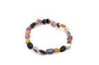 HAKİKİ AMORF KESİM DOĞAL RENGARENK TURMALİN TAŞI BİLEKLİK 1.KALİTE 002