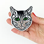 Woodycord Yeşil Gözlü Kedi Toka