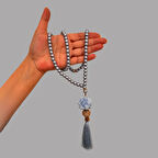 Uretti - Gül 4612 - El Yapımı Püsküllü İnci Tesbih 99'lu - Açık Mavi