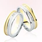 Harem Altın Sarı Beyaz Altın Alyans 7105