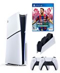 Sony Playstation 5 Slim Cd Edition + 2. DualSense Ps5 Kol + Sarj istasyonu + Pes 21 (ithalatçı Garantili)