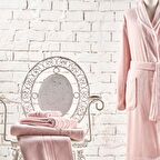 Linens Soft Pamuk Bornoz Pudra M